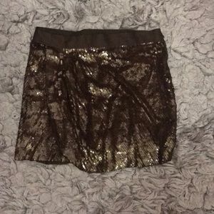 Haute Hippie brown sequined skirt